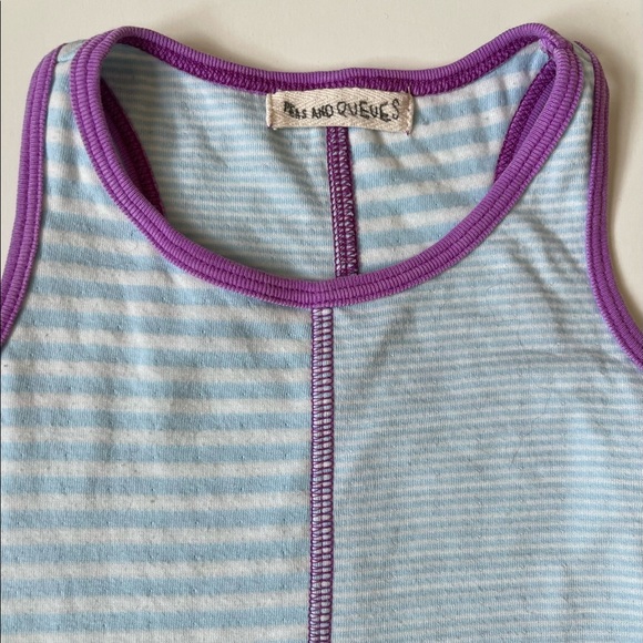 Peas and Queues Girls’ Stripe Ruffle Tank Top - Picture 3 of 7